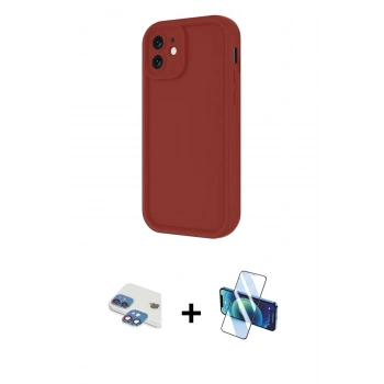 MARSİLYAN™- iPhone 11 Kılıf Yankı Yansıma Özel Seri - Siyah 3D Antistatik Seramik Nano Ekran Koruyucu + Pers Alüminyum Kamera Lens - GI