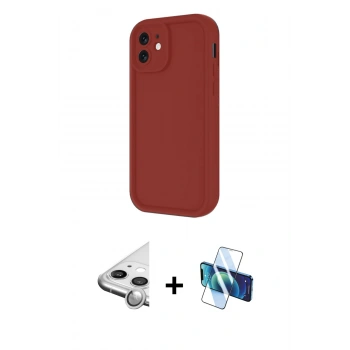 MARSİLYAN™- iPhone 11 Kılıf Yankı Yansıma Özel Seri - Siyah 3D Antistatik Seramik Nano Ekran Koruyucu + Raze Metal Kamera Lens - GS