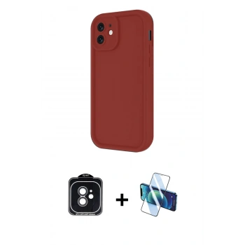 MARSİLYAN™- iPhone 11 Kılıf Yankı Yansıma Özel Seri - Siyah 3D Antistatik Seramik Nano Ekran Koruyucu + PVD Metal Kamera Lens - SH