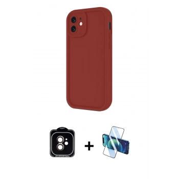 MARSİLYAN™- iPhone 11 Kılıf Yankı Yansıma Özel Seri - Siyah 3D Antistatik Seramik Nano Ekran Koruyucu + PVD Metal Kamera Lens - TU