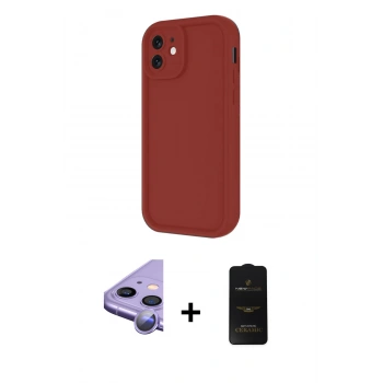 MARSİLYAN™- iPhone 11 Kılıf Yankı Yansıma Özel Seri - Siyah 6D Antistatik Mat Seramik Hayalet Nano Ekran Koruyucu + Raze Metal Kamera Lens - MR