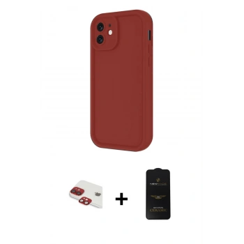 MARSİLYAN™- iPhone 11 Kılıf Yankı Yansıma Özel Seri - Siyah 6D Antistatik Mat Seramik Hayalet Nano Ekran Koruyucu + Pers Alüminyum Kamera Lens - KI