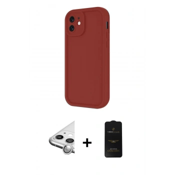 MARSİLYAN™- iPhone 11 Kılıf Yankı Yansıma Özel Seri - Siyah 6D Antistatik Mat Seramik Hayalet Nano Ekran Koruyucu + Raze Metal Kamera Lens - GS