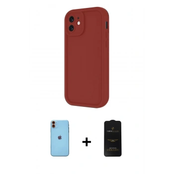 MARSİLYAN™- iPhone 11 Kılıf Yankı Yansıma Özel Seri - Siyah 6D Antistatik Mat Seramik Hayalet Nano Ekran Koruyucu + Neon Fosforlu Kamera Lens - TU