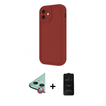 MARSİLYAN™- iPhone 11 Kılıf Yankı Yansıma Özel Seri - Siyah 6D Antistatik Mat Seramik Hayalet Nano Ekran Koruyucu + Raze Metal Kamera Lens - KI