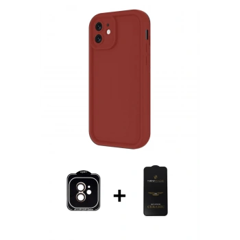MARSİLYAN™- iPhone 11 Kılıf Yankı Yansıma Özel Seri - Siyah 6D Antistatik Mat Seramik Hayalet Nano Ekran Koruyucu + PVD Metal Kamera Lens - TU