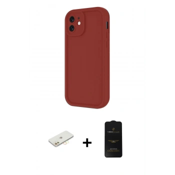 MARSİLYAN™- iPhone 11 Kılıf Yankı Yansıma Özel Seri - Siyah 6D Antistatik Mat Seramik Hayalet Nano Ekran Koruyucu + Renkli Kamera Lens Koruma Cam - SI