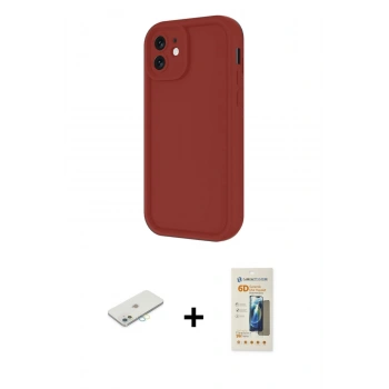 MARSİLYAN™- iPhone 11 Kılıf Yankı Yansıma Özel Seri - Siyah 6D Mat Seramik Hayalet Nano Ekran Koruyucu + Renkli Kamera Lens Koruma Cam - SI