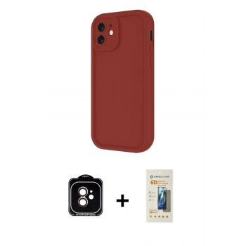 MARSİLYAN™- iPhone 11 Kılıf Yankı Yansıma Özel Seri - Siyah 6D Mat Seramik Hayalet Nano Ekran Koruyucu + PVD Metal Kamera Lens - TU