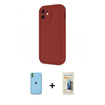 MARSİLYAN™- iPhone 11 Kılıf Yankı Yansıma Özel Seri - Siyah 6D Mat Seramik Hayalet Nano Ekran Koruyucu + Neon Fosforlu Kamera Lens - YL