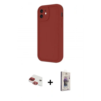 MARSİLYAN™- iPhone 11 Kılıf Yankı Yansıma Özel Seri - Siyah Bilvis 3D Cam Ekran Koruyucu + Pers Alüminyum Kamera Lens - KI