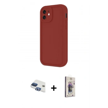 MARSİLYAN™- iPhone 11 Kılıf Yankı Yansıma Özel Seri - Siyah Bilvis 3D Cam Ekran Koruyucu + Pers Alüminyum Kamera Lens - LT