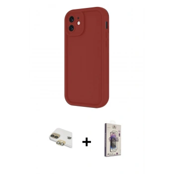 MARSİLYAN™- iPhone 11 Kılıf Yankı Yansıma Özel Seri - Siyah Bilvis 3D Cam Ekran Koruyucu + Pers Alüminyum Kamera Lens - GD