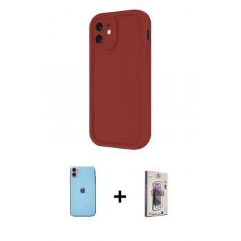 MARSİLYAN™- iPhone 11 Kılıf Yankı Yansıma Özel Seri - Siyah Bilvis 3D Cam Ekran Koruyucu + Neon Fosforlu Kamera Lens - TU