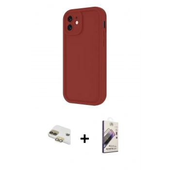 MARSİLYAN™- iPhone 11 Kılıf Yankı Yansıma Özel Seri - Siyah Bilvis 3D Mat Cam Ekran Koruyucu + Pers Alüminyum Kamera Lens - GD