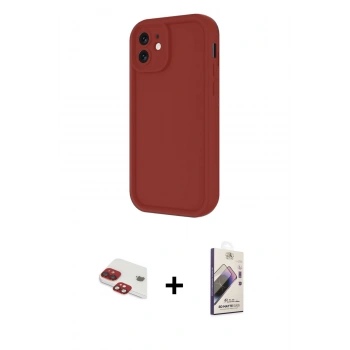 MARSİLYAN™- iPhone 11 Kılıf Yankı Yansıma Özel Seri - Siyah Bilvis 3D Mat Cam Ekran Koruyucu + Pers Alüminyum Kamera Lens - KI
