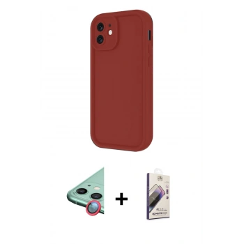 MARSİLYAN™- iPhone 11 Kılıf Yankı Yansıma Özel Seri - Siyah Bilvis 3D Mat Cam Ekran Koruyucu + Raze Metal Kamera Lens - KI