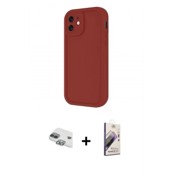 MARSİLYAN™- iPhone 11 Kılıf Yankı Yansıma Özel Seri - Siyah Bilvis 3D Mat Cam Ekran Koruyucu + Pers Alüminyum Kamera Lens - YL