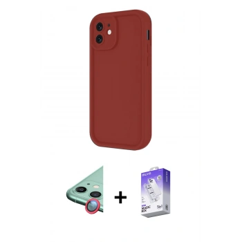 MARSİLYAN™- iPhone 11 Kılıf Yankı Yansıma Özel Seri - Siyah Bilvis 5in1 3D Magic Cam Ekran Koruyucu + Raze Metal Kamera Lens - KI