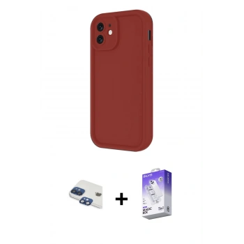 MARSİLYAN™- iPhone 11 Kılıf Yankı Yansıma Özel Seri - Siyah Bilvis 5in1 3D Magic Cam Ekran Koruyucu + Pers Alüminyum Kamera Lens - LT