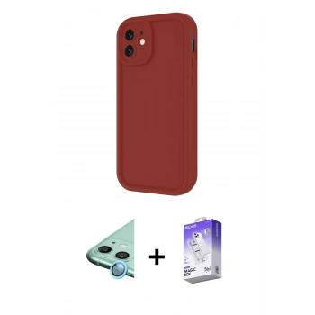 MARSİLYAN™- iPhone 11 Kılıf Yankı Yansıma Özel Seri - Siyah Bilvis 5in1 3D Magic Cam Ekran Koruyucu + Raze Metal Kamera Lens - MI