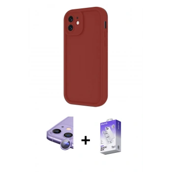 MARSİLYAN™- iPhone 11 Kılıf Yankı Yansıma Özel Seri - Siyah Bilvis 5in1 3D Magic Cam Ekran Koruyucu + Raze Metal Kamera Lens - MR