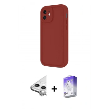 MARSİLYAN™- iPhone 11 Kılıf Yankı Yansıma Özel Seri - Siyah Bilvis 5in1 3D Magic Cam Ekran Koruyucu + Raze Metal Kamera Lens - GS