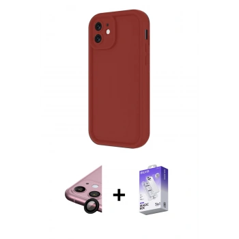 MARSİLYAN™- iPhone 11 Kılıf Yankı Yansıma Özel Seri - Siyah Bilvis 5in1 3D Magic Cam Ekran Koruyucu + Raze Metal Kamera Lens - SH