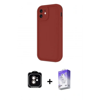 MARSİLYAN™- iPhone 11 Kılıf Yankı Yansıma Özel Seri - Siyah Bilvis 5in1 3D Magic Cam Ekran Koruyucu + PVD Metal Kamera Lens - TU