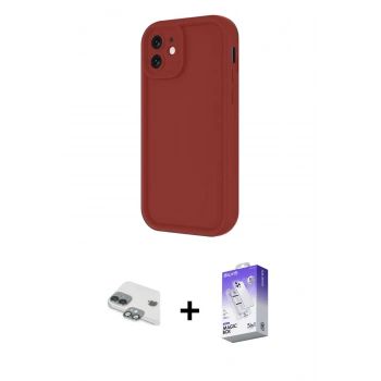 MARSİLYAN™- iPhone 11 Kılıf Yankı Yansıma Özel Seri - Siyah Bilvis 5in1 3D Magic Cam Ekran Koruyucu + Pers Alüminyum Kamera Lens - YL