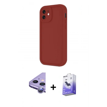 MARSİLYAN™- iPhone 11 Kılıf Yankı Yansıma Özel Seri - Siyah Bilvis 5in1 5D Magic Hayalet Cam Ekran Koruyucu + Raze Metal Kamera Lens - MR