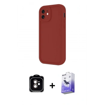 MARSİLYAN™- iPhone 11 Kılıf Yankı Yansıma Özel Seri - Siyah Bilvis 5in1 5D Magic Hayalet Cam Ekran Koruyucu + PVD Metal Kamera Lens - TU