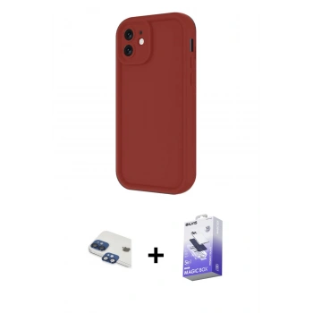 MARSİLYAN™- iPhone 11 Kılıf Yankı Yansıma Özel Seri - Siyah Bilvis 5in1 5D Magic Hayalet Cam Ekran Koruyucu + Pers Alüminyum Kamera Lens - LT