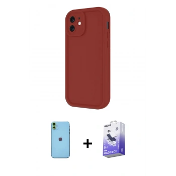 MARSİLYAN™- iPhone 11 Kılıf Yankı Yansıma Özel Seri - Siyah Bilvis 5in1 5D Magic Hayalet Cam Ekran Koruyucu + Neon Fosforlu Kamera Lens - YL