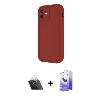 MARSİLYAN™- iPhone 11 Kılıf Yankı Yansıma Özel Seri - Siyah Bilvis 5in1 5D Magic Hayalet Cam Ekran Koruyucu + Kamera Lens Koruma Cam - SF