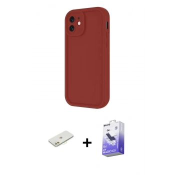 MARSİLYAN™- iPhone 11 Kılıf Yankı Yansıma Özel Seri - Siyah Bilvis 5in1 5D Magic Hayalet Cam Ekran Koruyucu + Renkli Kamera Lens Koruma Cam - TU