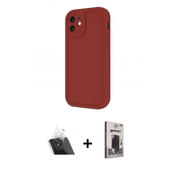 MARSİLYAN™- iPhone 11 Kılıf Yankı Yansıma Özel Seri - Siyah Bilvis Hayalet Cam Ekran Koruyucu + Kamera Lens Koruma Cam - SF