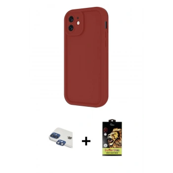 MARSİLYAN™- iPhone 11 Kılıf Yankı Yansıma Özel Seri - Siyah Buffer Cam Ekran Koruyucu + Pers Alüminyum Kamera Lens - LT