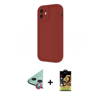 MARSİLYAN™- iPhone 11 Kılıf Yankı Yansıma Özel Seri - Siyah Buffer Cam Ekran Koruyucu + Raze Metal Kamera Lens - KI