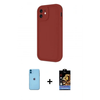 MARSİLYAN™- iPhone 11 Kılıf Yankı Yansıma Özel Seri - Siyah Buffer Hayalet Cam Ekran Koruyucu + Neon Fosforlu Kamera Lens - MI