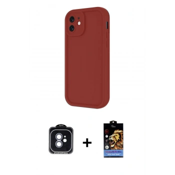 MARSİLYAN™- iPhone 11 Kılıf Yankı Yansıma Özel Seri - Siyah Buffer Hayalet Cam Ekran Koruyucu + PVD Metal Kamera Lens - MI