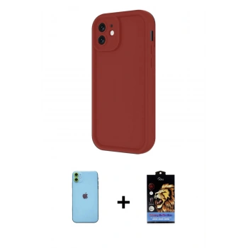 MARSİLYAN™- iPhone 11 Kılıf Yankı Yansıma Özel Seri - Siyah Buffer Hayalet Cam Ekran Koruyucu + Neon Fosforlu Kamera Lens - YL