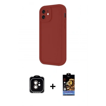 MARSİLYAN™- iPhone 11 Kılıf Yankı Yansıma Özel Seri - Siyah Buffer Hayalet Cam Ekran Koruyucu + PVD Metal Kamera Lens - TU