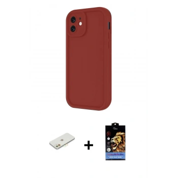 MARSİLYAN™- iPhone 11 Kılıf Yankı Yansıma Özel Seri - Siyah Buffer Hayalet Cam Ekran Koruyucu + Renkli Kamera Lens Koruma Cam - TU