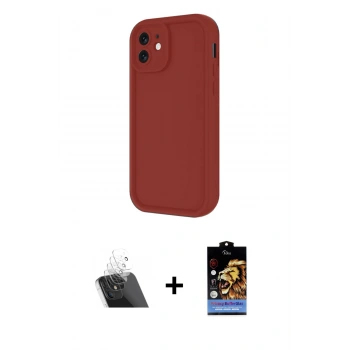 MARSİLYAN™- iPhone 11 Kılıf Yankı Yansıma Özel Seri - Siyah Buffer Hayalet Cam Ekran Koruyucu + Kamera Lens Koruma Cam - SF