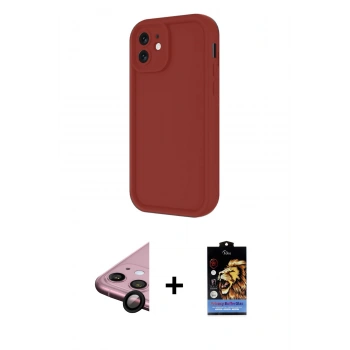 MARSİLYAN™- iPhone 11 Kılıf Yankı Yansıma Özel Seri - Siyah Buffer Hayalet Cam Ekran Koruyucu + Raze Metal Kamera Lens - SH