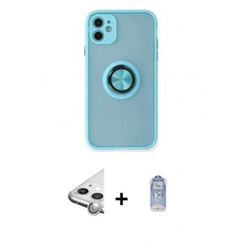 MARSİLYAN™- iPhone 11 Kılıf Yörünge Çizgi - Siyah Joko Magic 5D Cam + Raze Metal Kamera Lens - GS