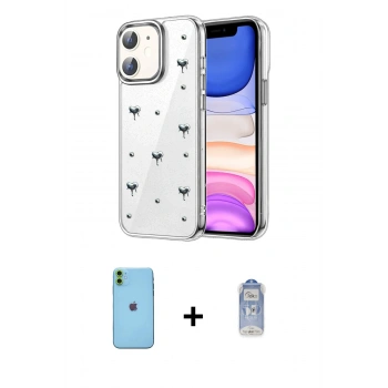 MARSİLYAN™- iPhone 11 Kılıf Yörünge Form - Siyah Joko Magic 5D Cam + Neon Fosforlu Kamera Lens - YL
