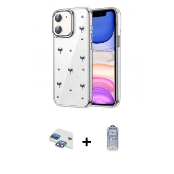 MARSİLYAN™- iPhone 11 Kılıf Yörünge Form - Siyah Joko Magic 5D Cam + Pers Alüminyum Kamera Lens - GI