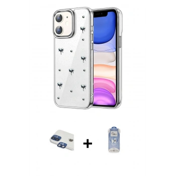 MARSİLYAN™- iPhone 11 Kılıf Yörünge Form - Siyah Joko Magic 5D Cam + Pers Alüminyum Kamera Lens - LT